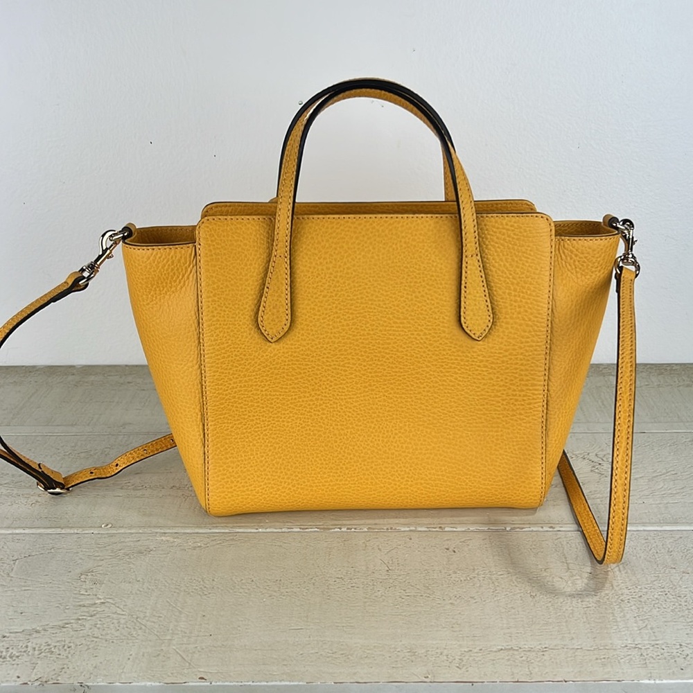 Gucci Yellow Leather Mini Swing Tote Bag ✅COA Included - Picture 6 of 16